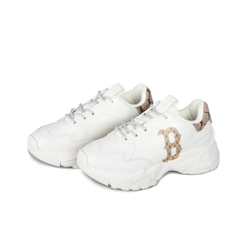 MLB Big Ball Chunky Cushioning Anti Slip And Wear Resistant Low Top Chunky Sneakers Unisex White-2