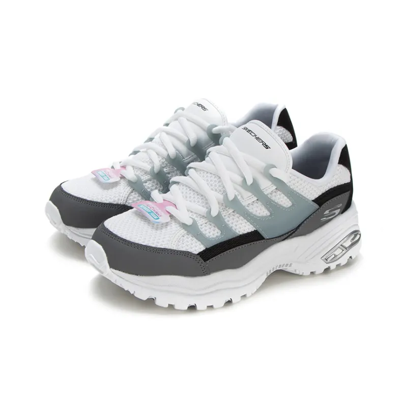 Skechers D'Lites Low Top Daddy Shoes White/Grey Women's-3