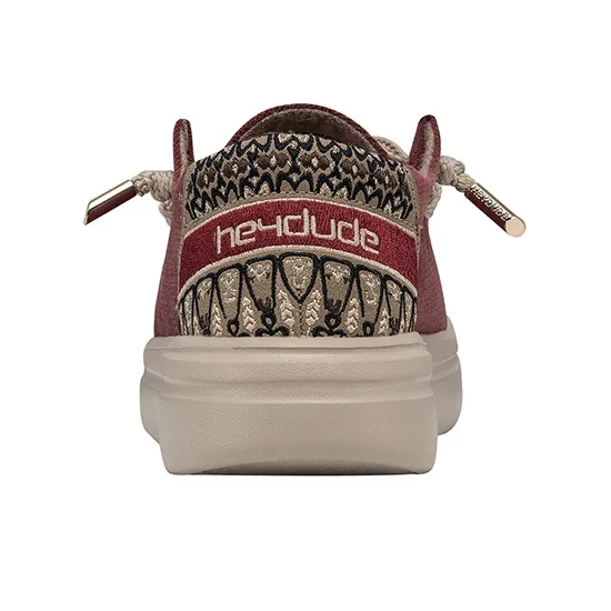 Heydude Canvas Shoes Women's Low Top Burgundy-6