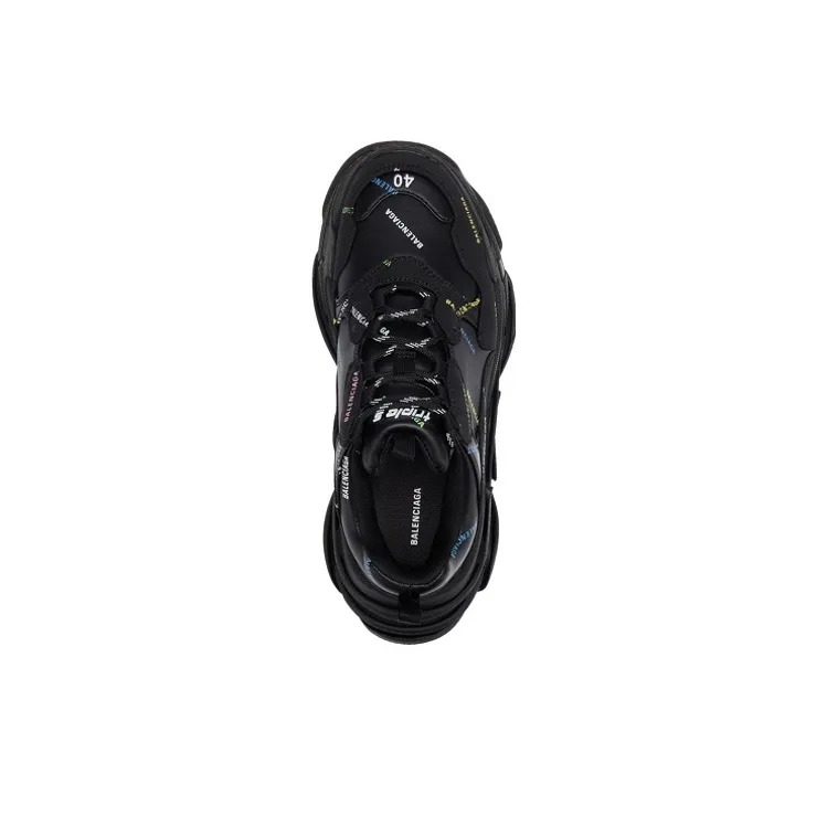Balenciaga Triple S AllOver Logo Black Multicolor-2
