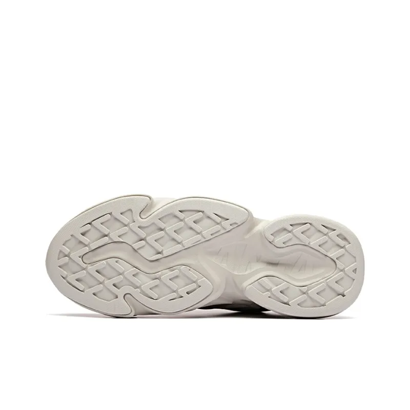 Anta Life Collection Non-slip Wear-resistant Shock Absorption Low-Top Chunky Sneakers Gray-4