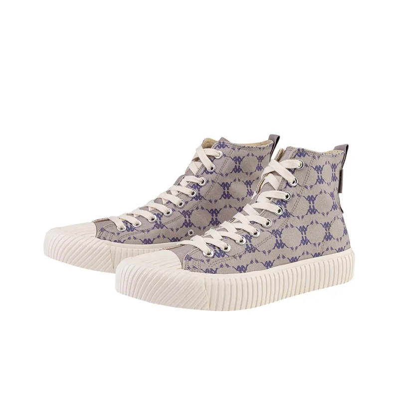Kappa Wear-Resistant Breathable Coverage High-Top Canvas Shoes Unisex Volcanic Gray-2
