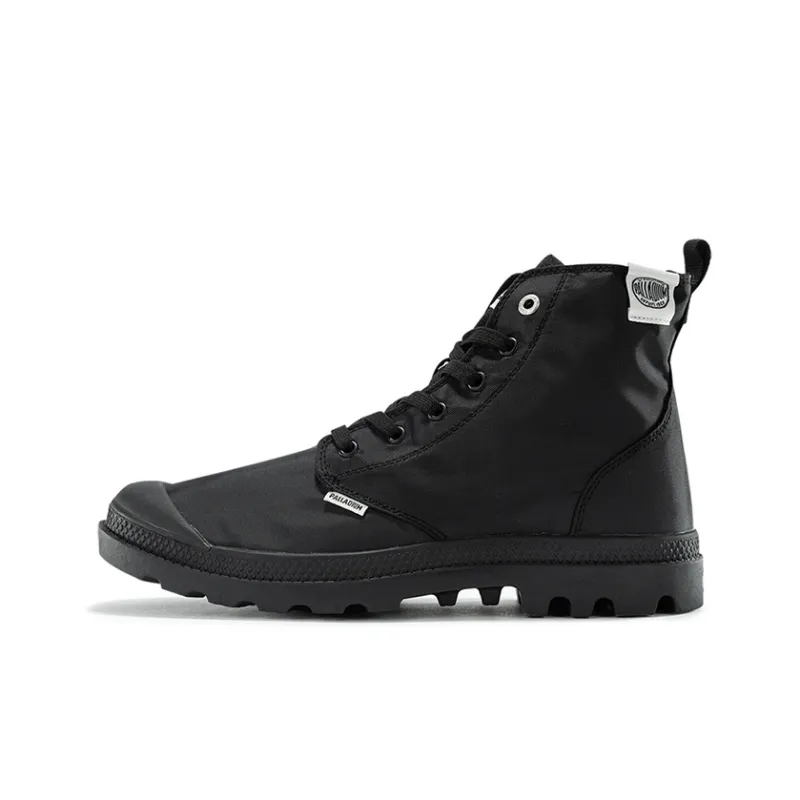 Palladium Mono Chrome III Wear-Resistant Breathable Cushioning High-Top Canvas Shoes Unisex Black-0