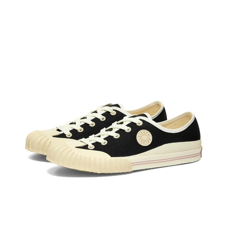 Acne Studios Slip Resistant Abrasion Resistant Shock Absorbers Low Top Canvas Shoes Men's Black-2