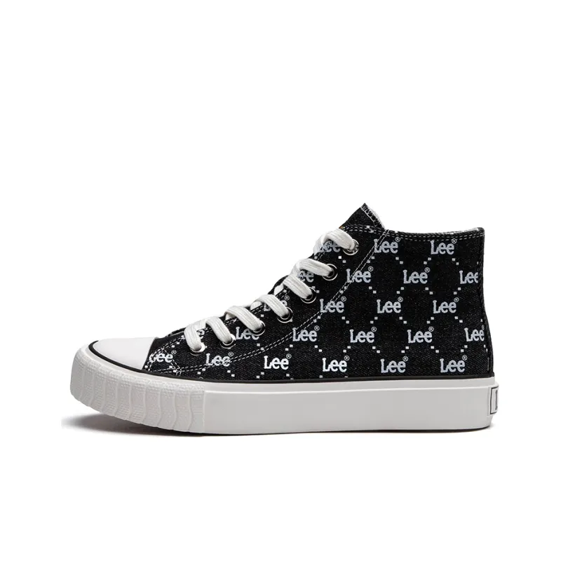 Lee Lightweight And Breathable High Top Canvas Shoes Unisex Black-0