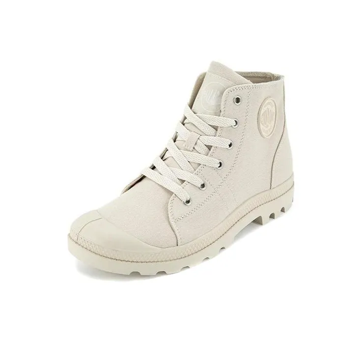 Palladium Pampa D3 Mid Anti-Slip And Wear-Resistant Breathable High-Top Canvas Shoes Unisex Beige-1