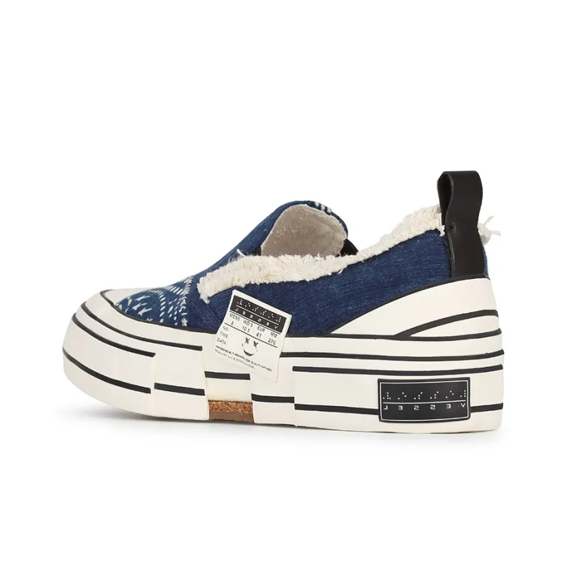 INK·CHEN x VESSEL Slip On Low Top Canvas Shoes Unisex Blue-1