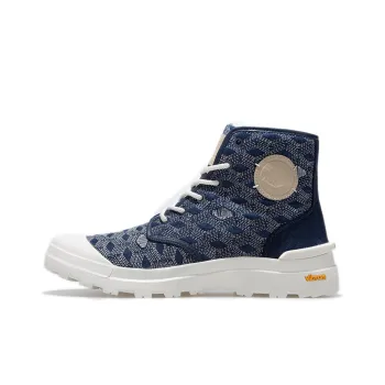Palladium Pampa Plus Hi Ate U Anti Slip Wear Resistant High Top Canvas Shoes Unisex Blue White