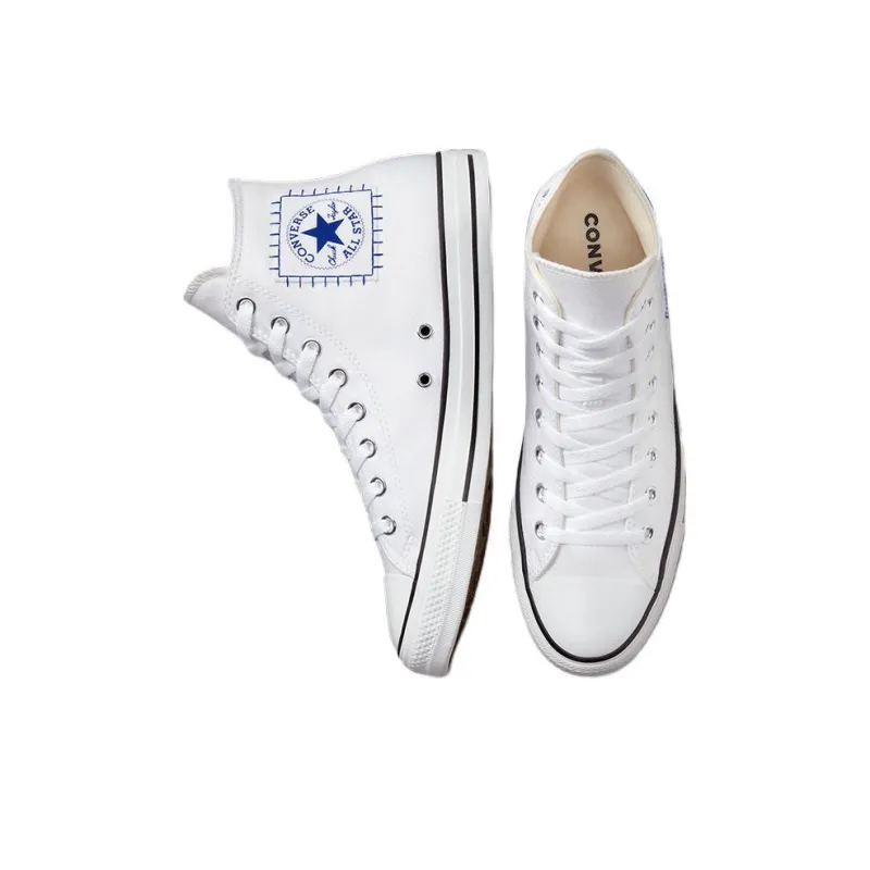 Converse Chuck Taylor All Star High Top Retro Sports Skateboarding Shoes White Blue-3