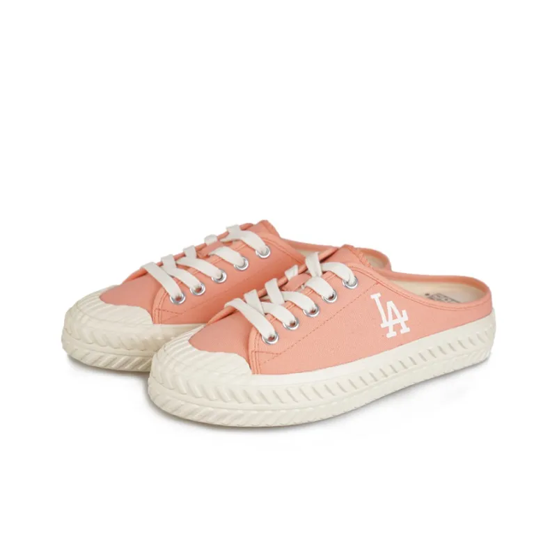 MLB Playball Mule Anti Slip Wear Resistant Low Top Canvas Shoes Unisex Cherry Blossom Pink-2