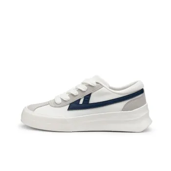 Warrior Sky Power DeXun Little Cube Low Top Vintage Skateboard Shoes Unisex White