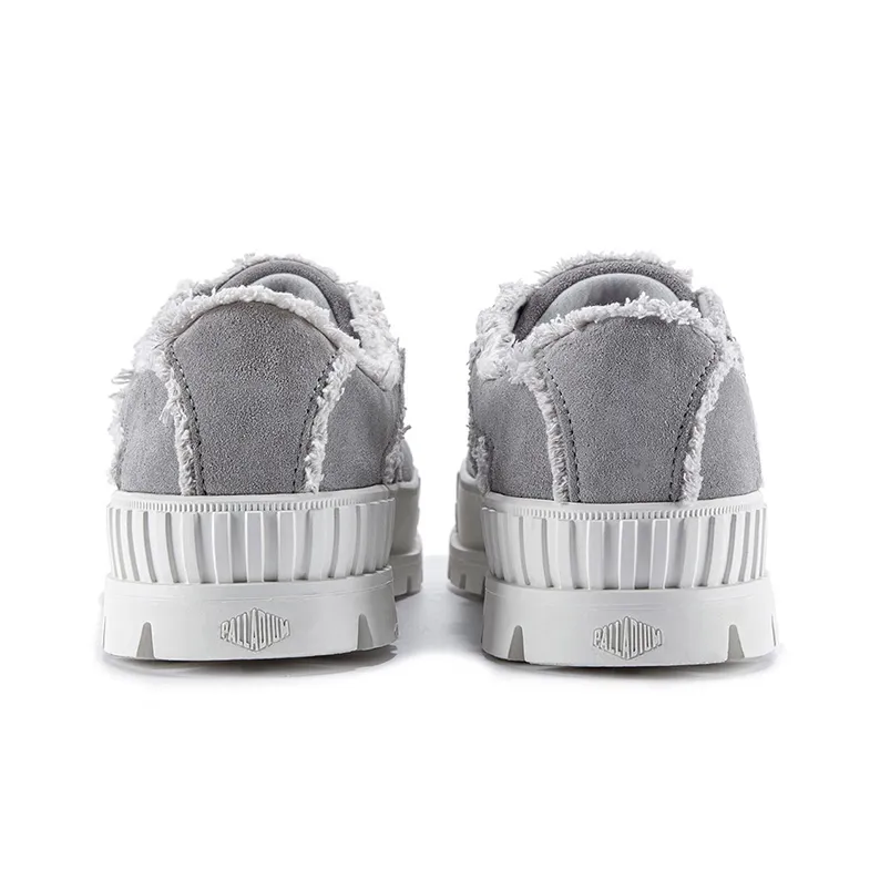Palladium Pallashock Mid Organic Canvas Shoes Unisex Low Top Medium Gray/Ivory-3