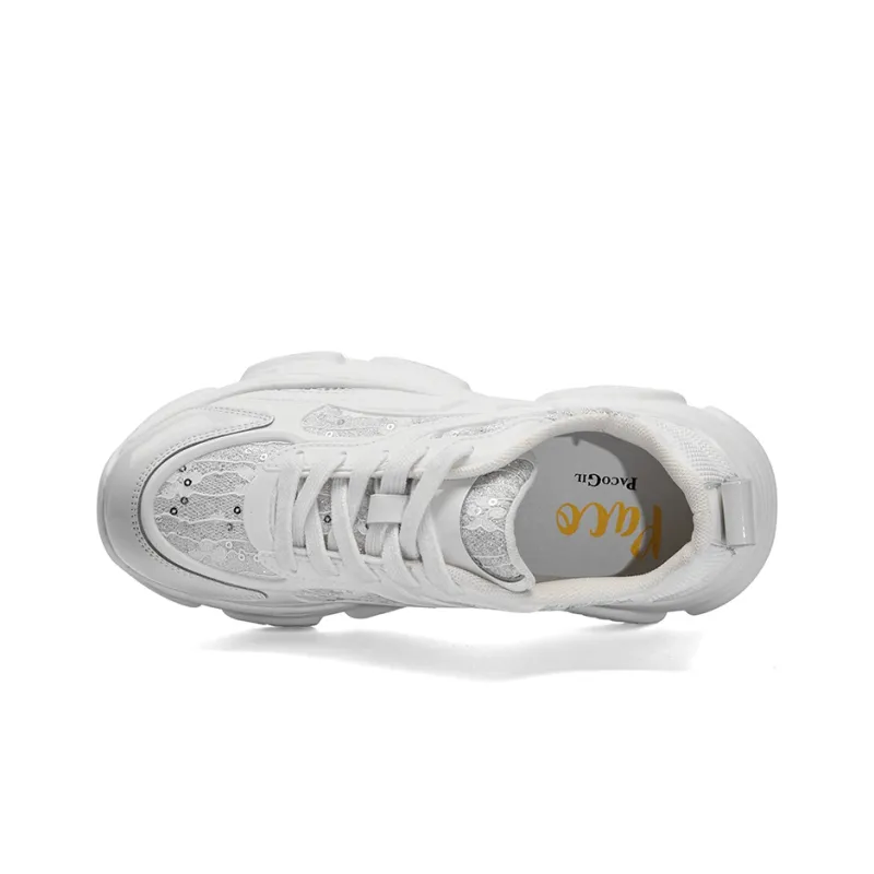 PACO GIL Chunky Sneakers Women's Low Top White-4