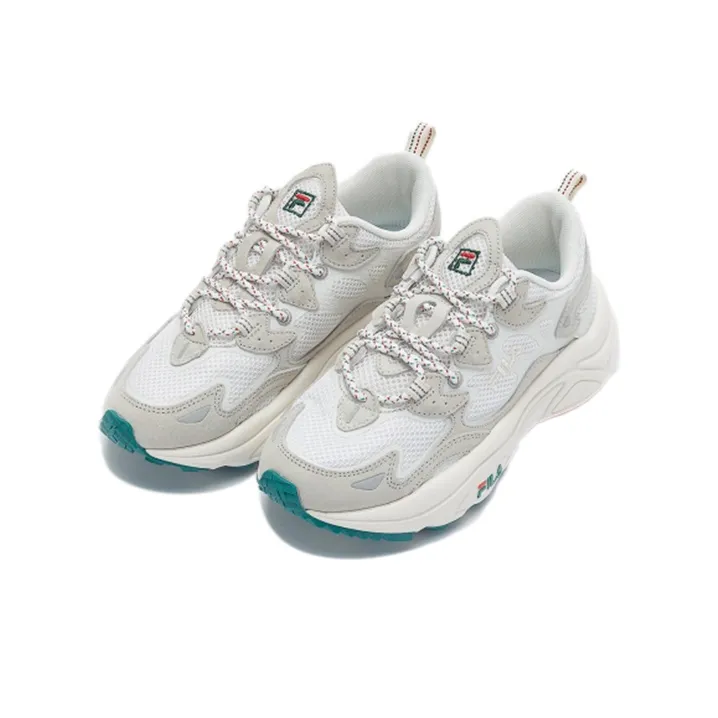 FILA Tenor City Cushioning Anti-Slip And Wear-Resistant Low-Top Chunky Sneakers Unisex Gray Green-2