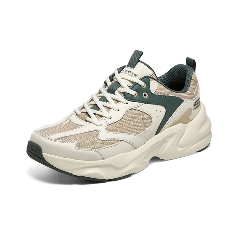 Skechers BOBS BAMINA 2 Anti Slip Wear Resistant Low Top Chunky Sneakers Men's Beige Green-2