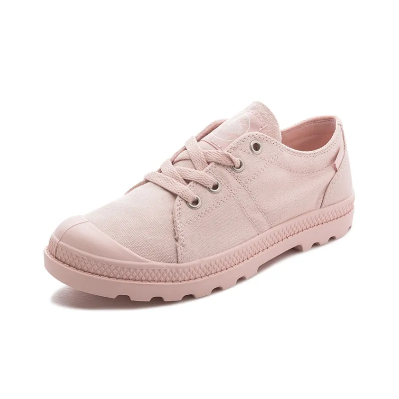 Palladium Pampa Abrasion Resistant Breathable Slip Resistant Low Top Canvas Shoes Women's Light Pink-4