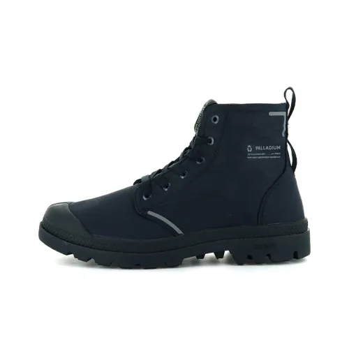 Palladium Pampa Lite+ Recycle Wp+ Anti-Slip And Wear-Resistant Water-Resistant High-Top Canvas Shoes Unisex Black Gray