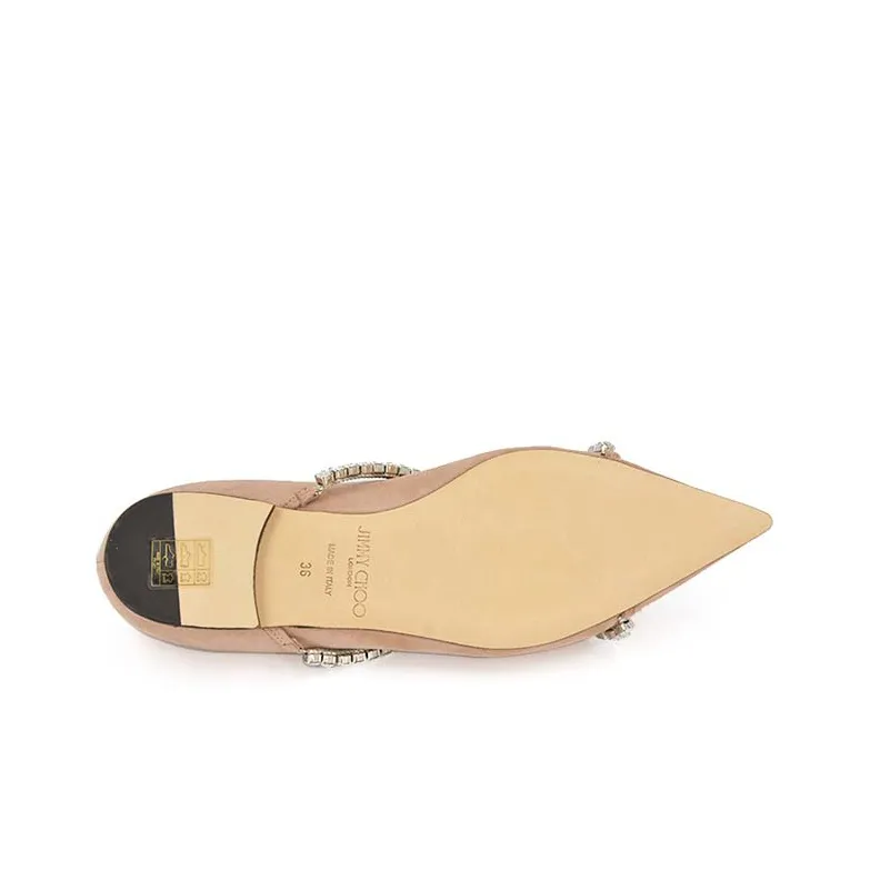 Jimmy Choo Genevi Flat Casual Single Shoes Women's Nude Pink-6
