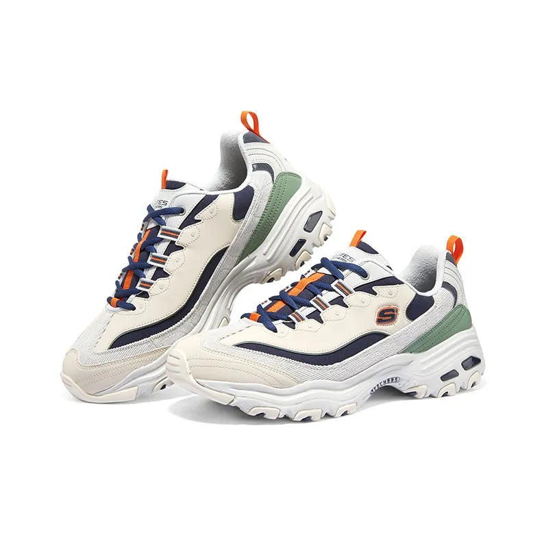 Skechers DLites 1.0 Chunky Shoes 'Beige Navy'-3