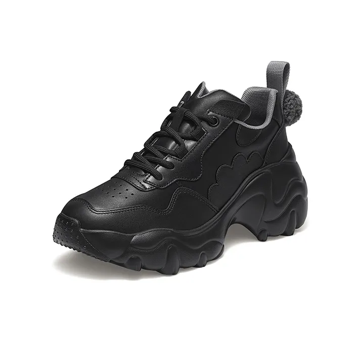 ZSAZSAZSU Chunky Sneakers Women's Low-Top Black-1