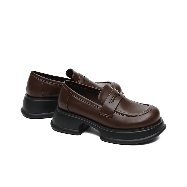 MASOOMAKE Loafers Women's Low Top Black/Ecru/Brown-19