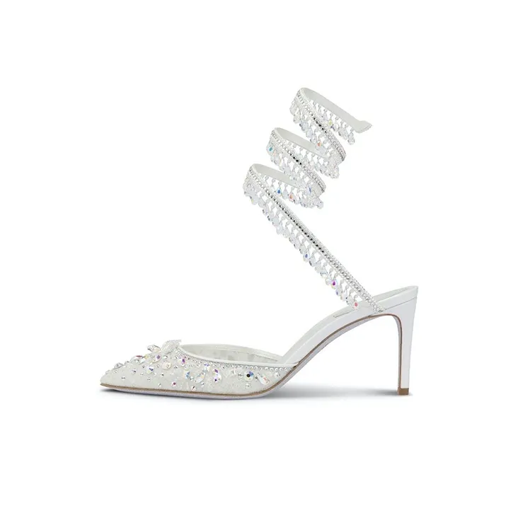 René Caovilla Embellished Pointed Pumps-0