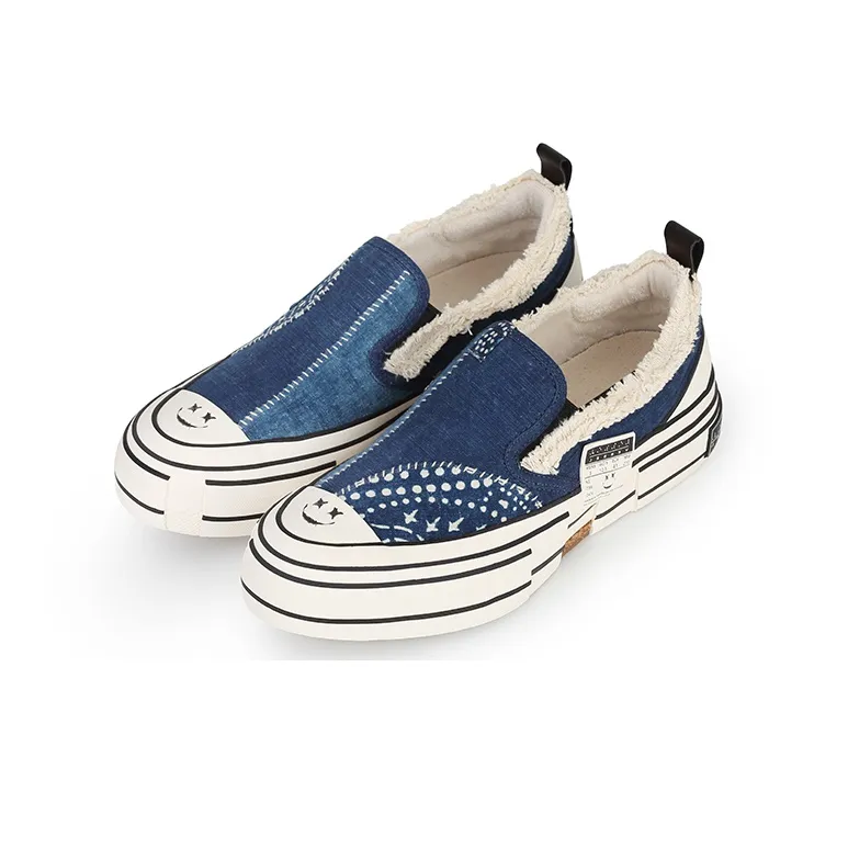 INK·CHEN x VESSEL Slip On Low Top Canvas Shoes Unisex Blue-4