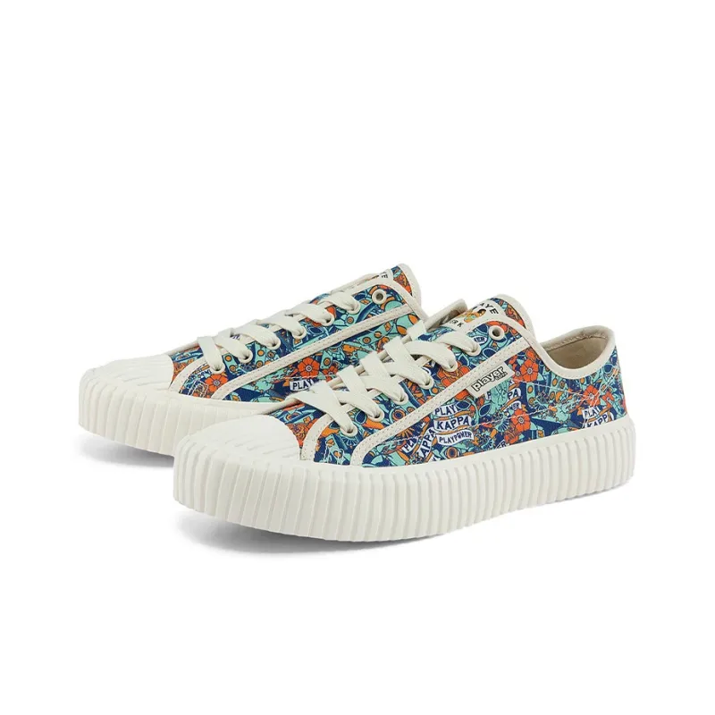 Kappa Non-slip Lightweight Low-Top Canvas Shoes Unisex White Multicolor-2
