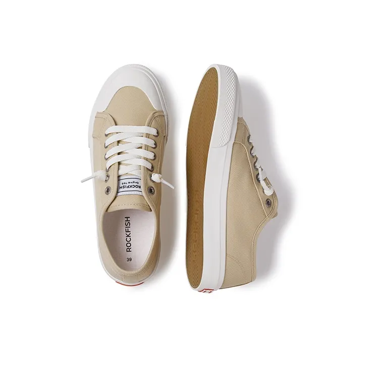 Rockfish 745 Collection Canvas Shoes Women's Low Top White/Khaki-2