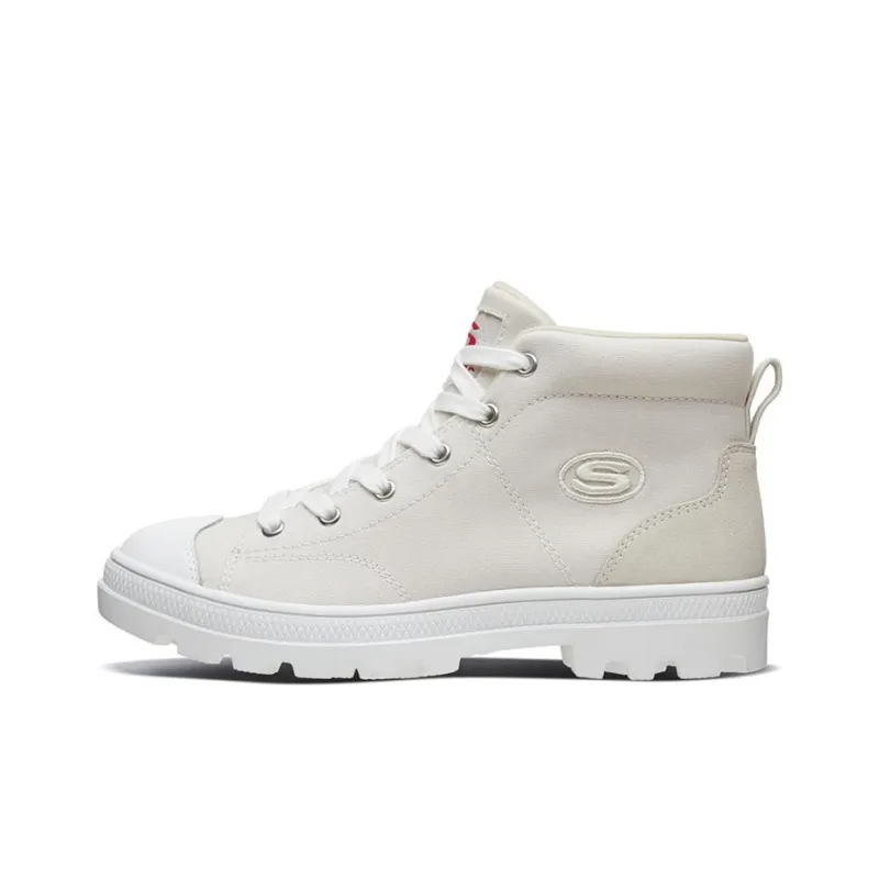 Skechers Roadies High Top Canvas Shoes White Women's-0