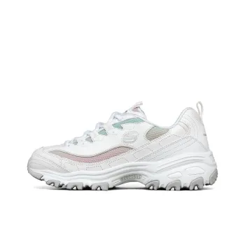 Skechers D'Lites 1.0 Low Top Running Shoes White/Multi Women's