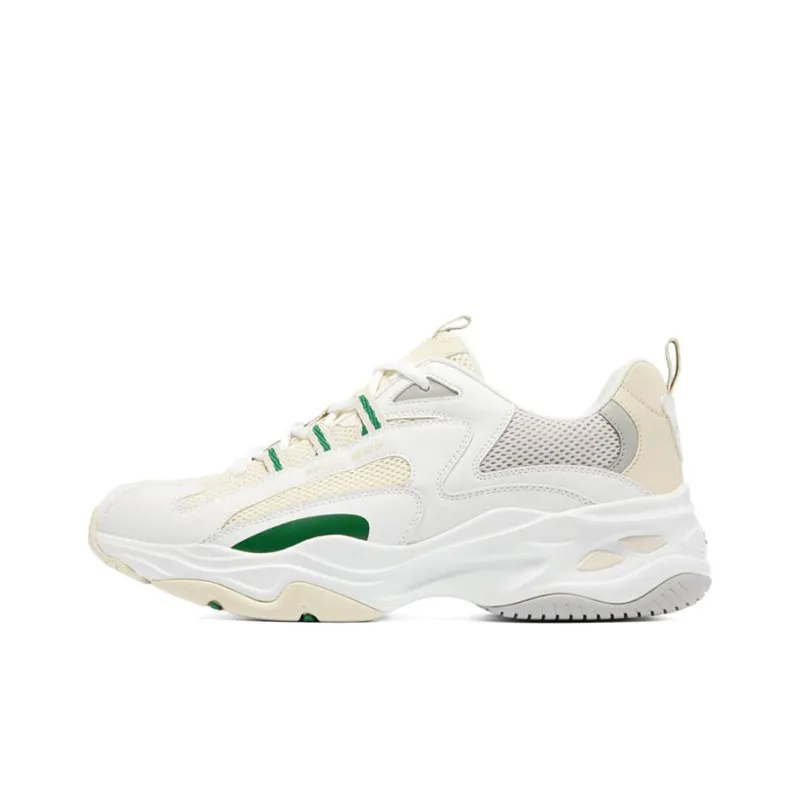 Skechers D'LITES 4.0 Cushioned Anti Slip And Wear Resistant Lightweight Low Top Chunky Sneakers Men's White Gray Green-0