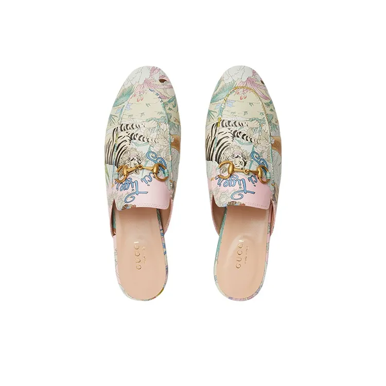 GUCCI Princetown Wrap-toe Slippers Women's Pink-2