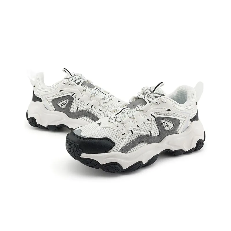 Kappa Low Top Chunky Sneakers Unisex White Black Frost Gray-3