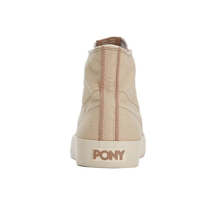 PONY Shooter K Abrasion Resistant High Top Canvas Shoes Unisex Ecru-3