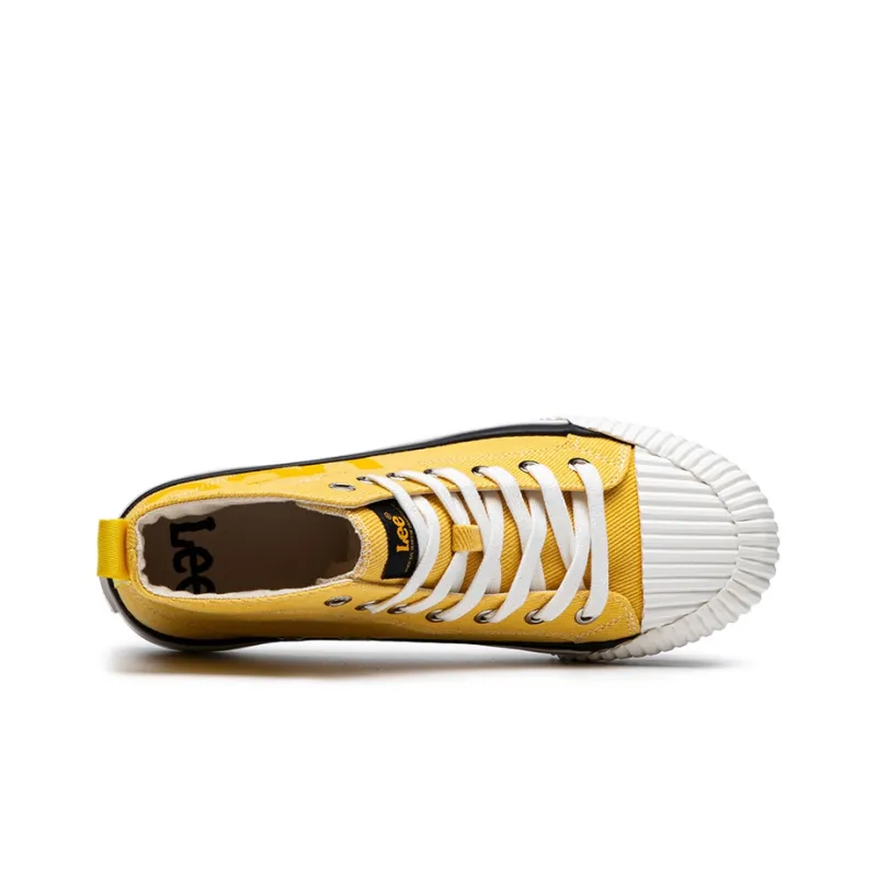 Lee Height Increasing Lightweight Breathable High Top Canvas Shoes Unisex Yellow Ochre-2