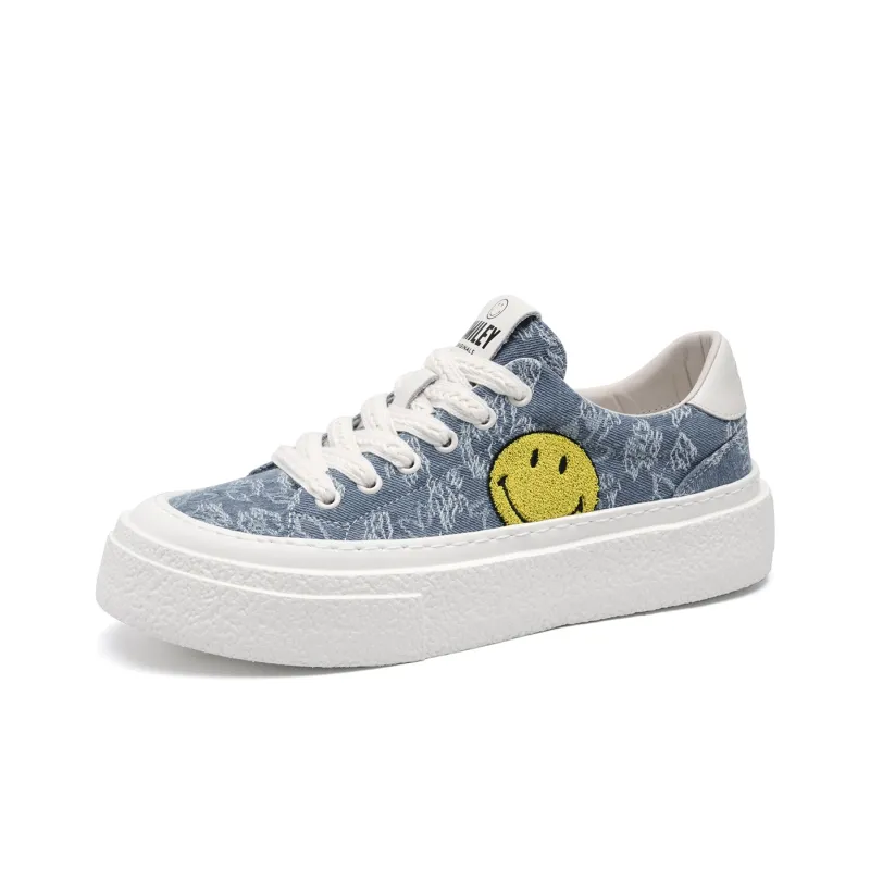 SMILEY Canvas Shoes Men Low Top Blue/Sky Blue-1