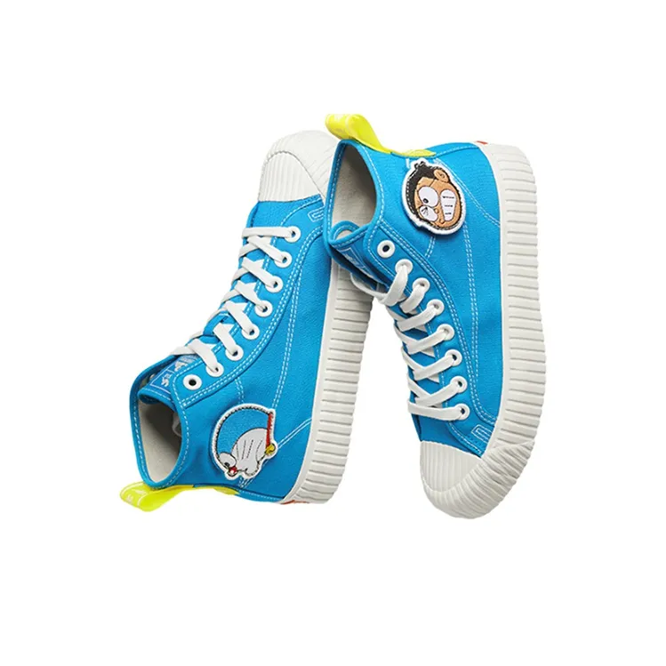 Doraemon x Kappa Slip-Resistant High-Top Canvas Shoes Unisex Blue-2
