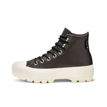 Converse Chuck Taylor All Star Lugged Waterproof Leather High Top Thick Sole Black White Women's