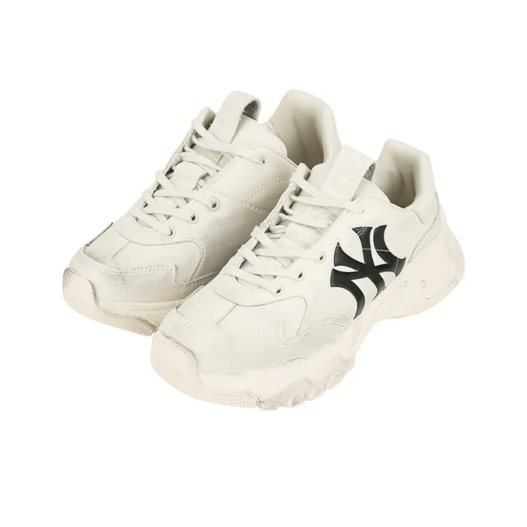MLB Big Ball Chunky Chunky Sneakers Unisex Low Top Beige-2