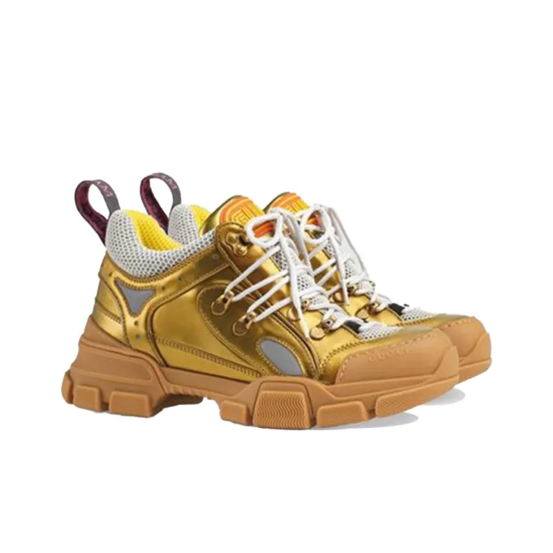 GUCCI Flashtrek Sega Metallic Gold Women's Women's-2