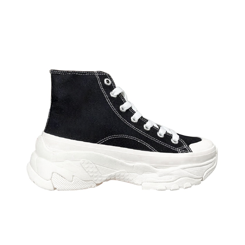 MLB Chunky High Canvas Shoes Unisex High-Top Black US M 10
