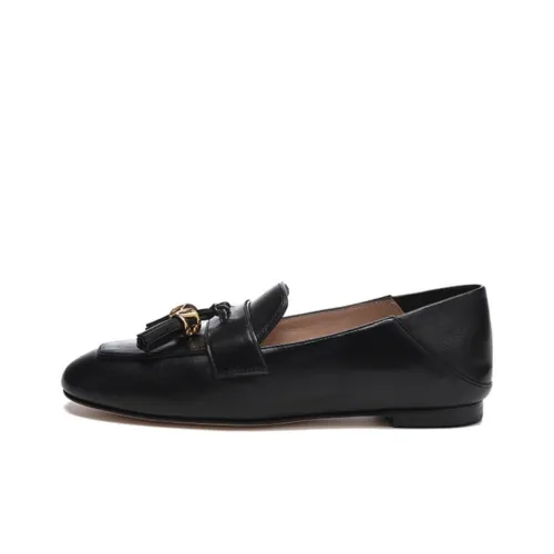 stuart weitzman Wylie Tassel-embellished Leather Loafers