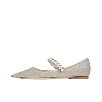 Jimmy Choo Baily Zhou Yangjie Flat Women's Casual Shoes Women's Silver