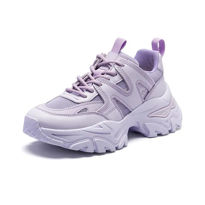 ZSAZSAZSU Chunky Sneakers Women's Low-Top Purple/White-1