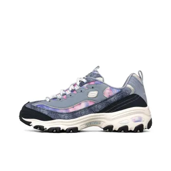 Skechers D'LITES 1.0 Cushioning Anti Slip Wear Resistant Breathability Low Top Chunky Sneakers Women's Navy
