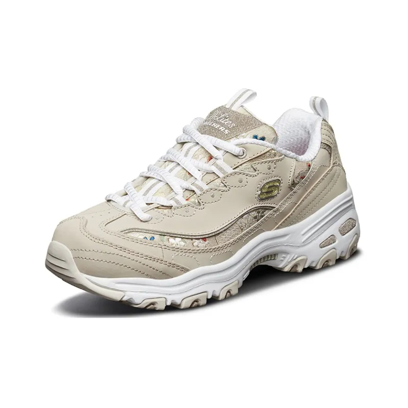 Skechers D Lites Low Top Daddy Shoes Grey/Brown Women's-2