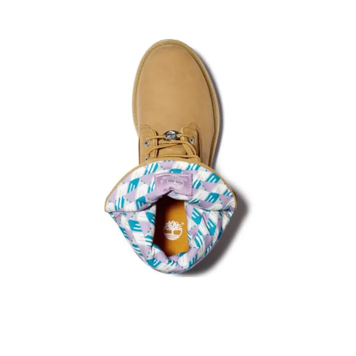 Timberland Roll Top Boots Basic 'Wheat Pink With Plaid Print' Women's-2