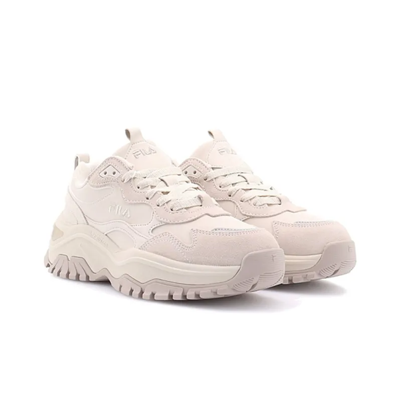 FILA Fashion Sneakers Slip Resistant Cushioning Abrasion Resistant Low Top Chunky Sneakers Women's Natural Color-3