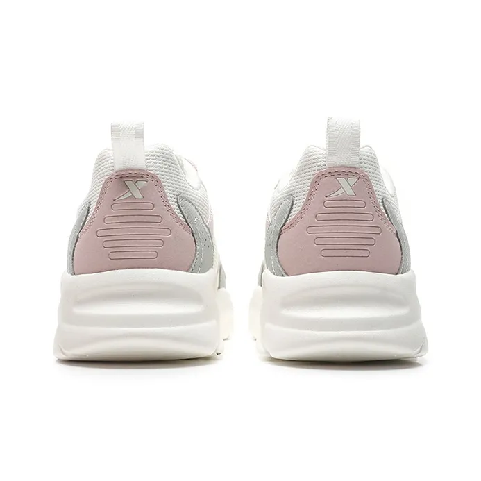 XTEP Chunky Sneakers Women's Low Top Sail White/Tru Gray/Light Pink-4
